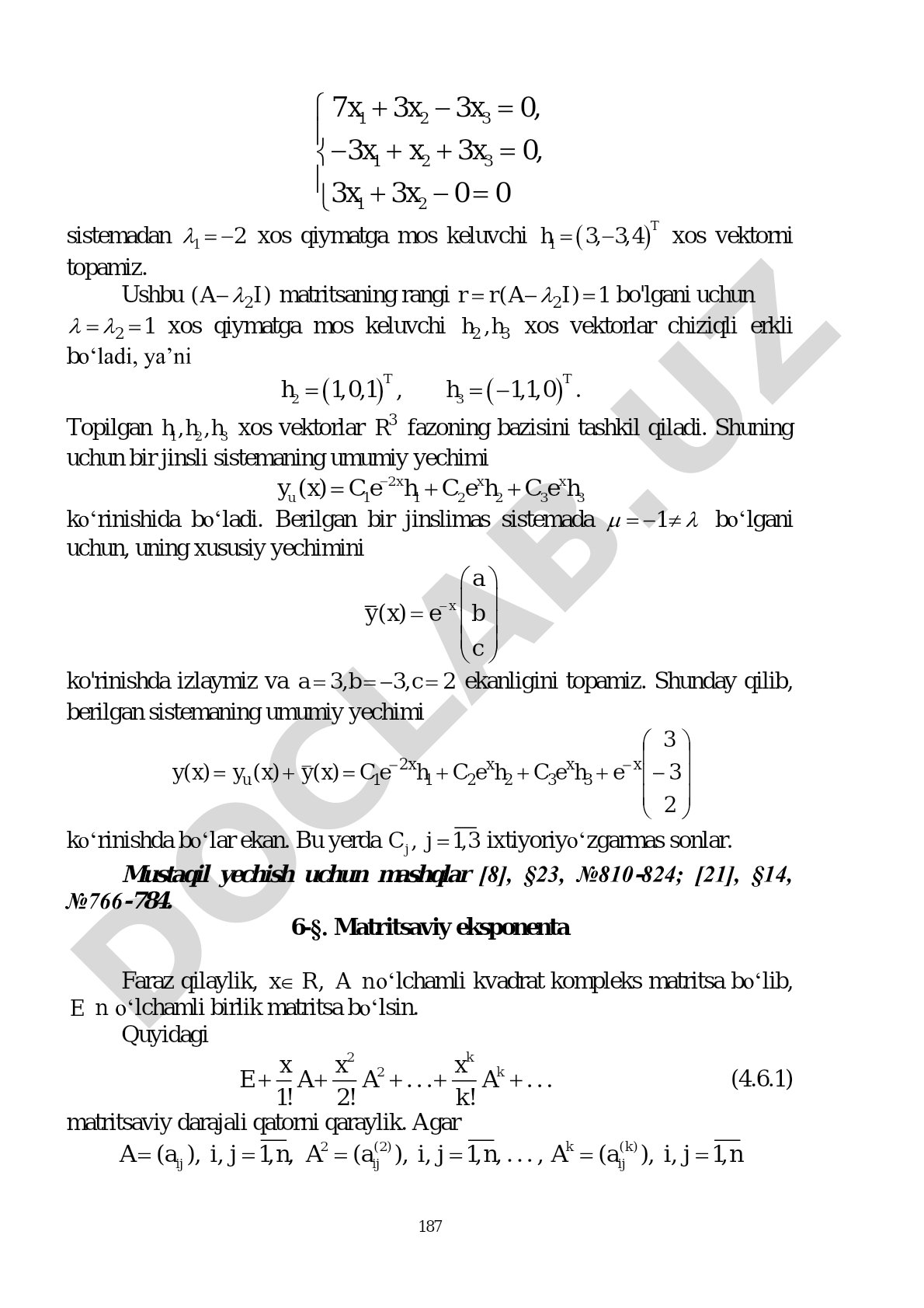 Matritsaviy eksponenta