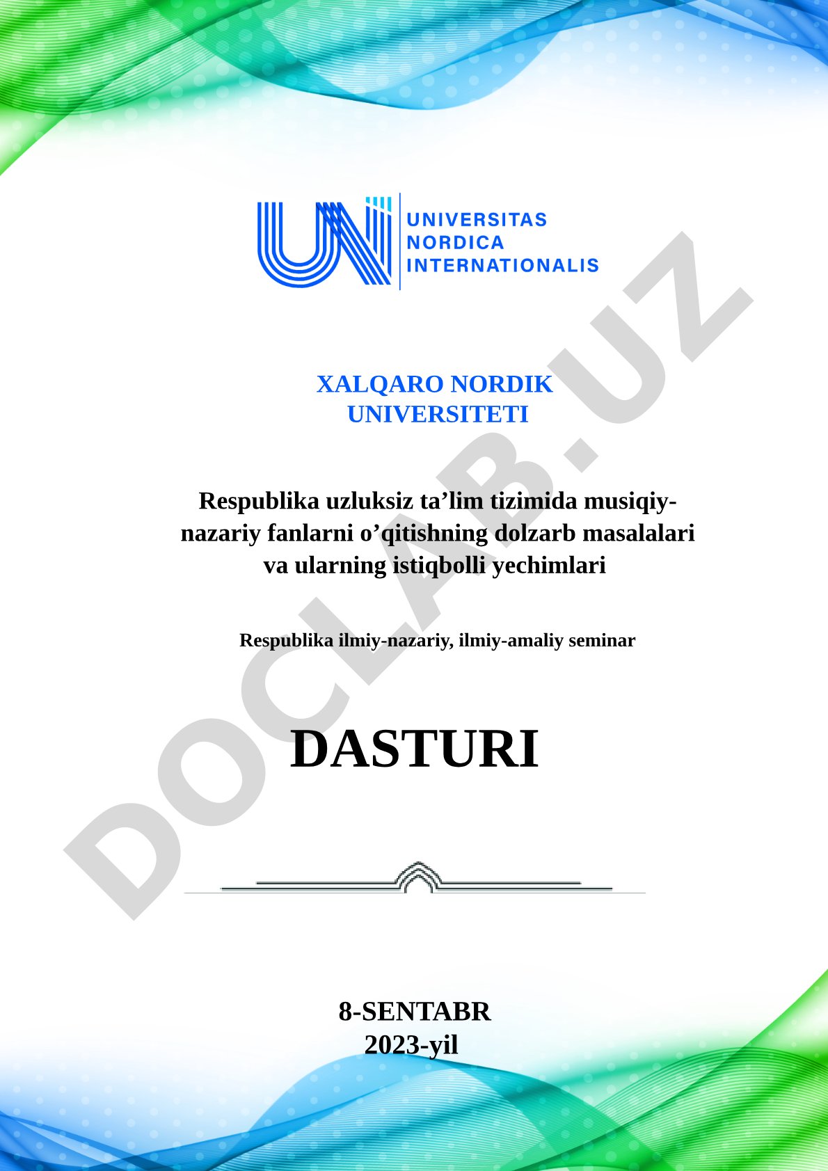 Respublika uzluksiz ta’lim tizimida musiqiy-nazariy fanlarni o’qitishning dolzarb masalalari va ularning istiqbolli yechimlari