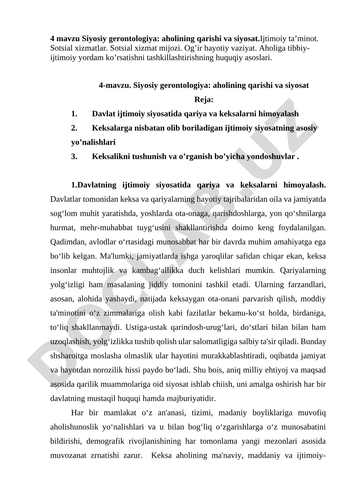 Siyosiy gerontologiya: aholining qarishi va siyosat