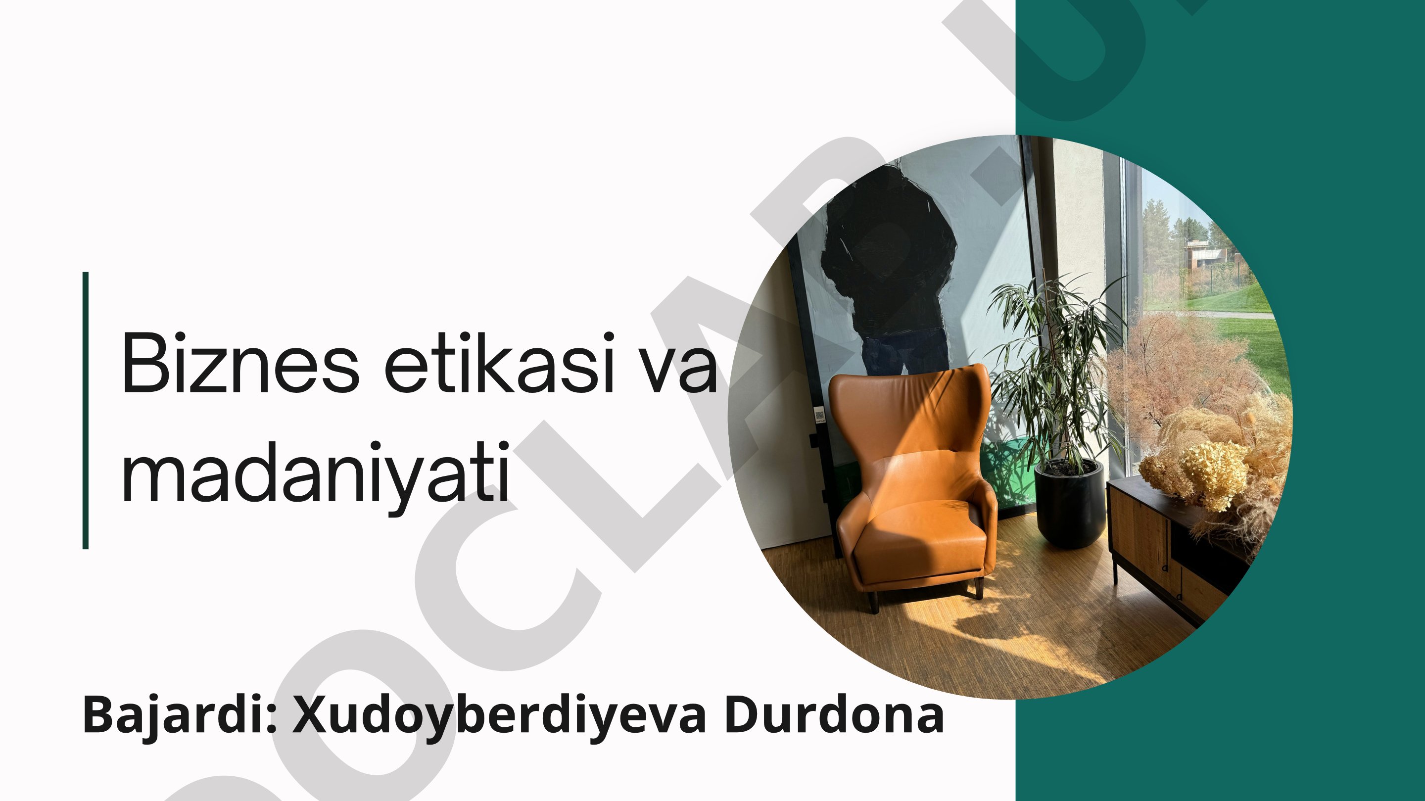 Biznes etikasi va madaniyati