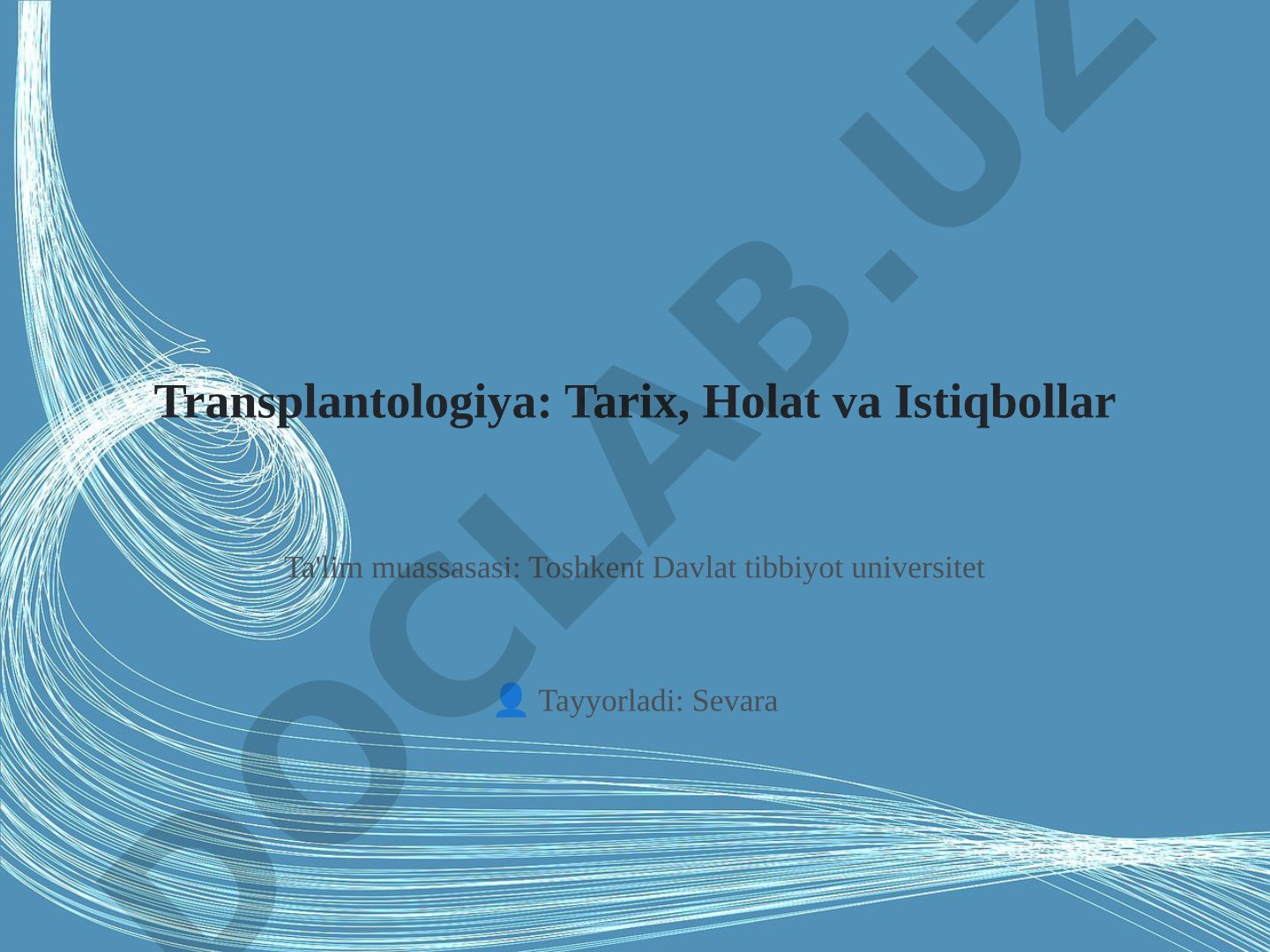 Transplantologiya: Tarix, Holat va Istiqbollar