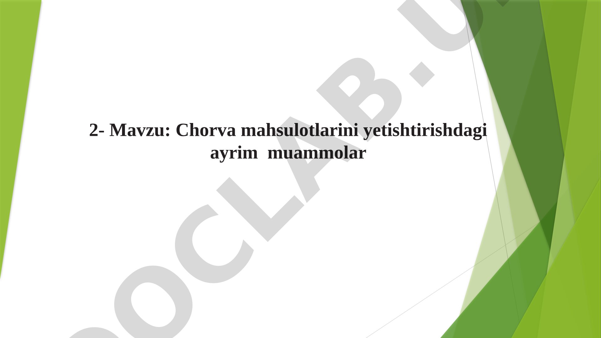 Chоrvа mаhsulоtlаrini yetishtirishdаgi аyrim muаmmоlаr