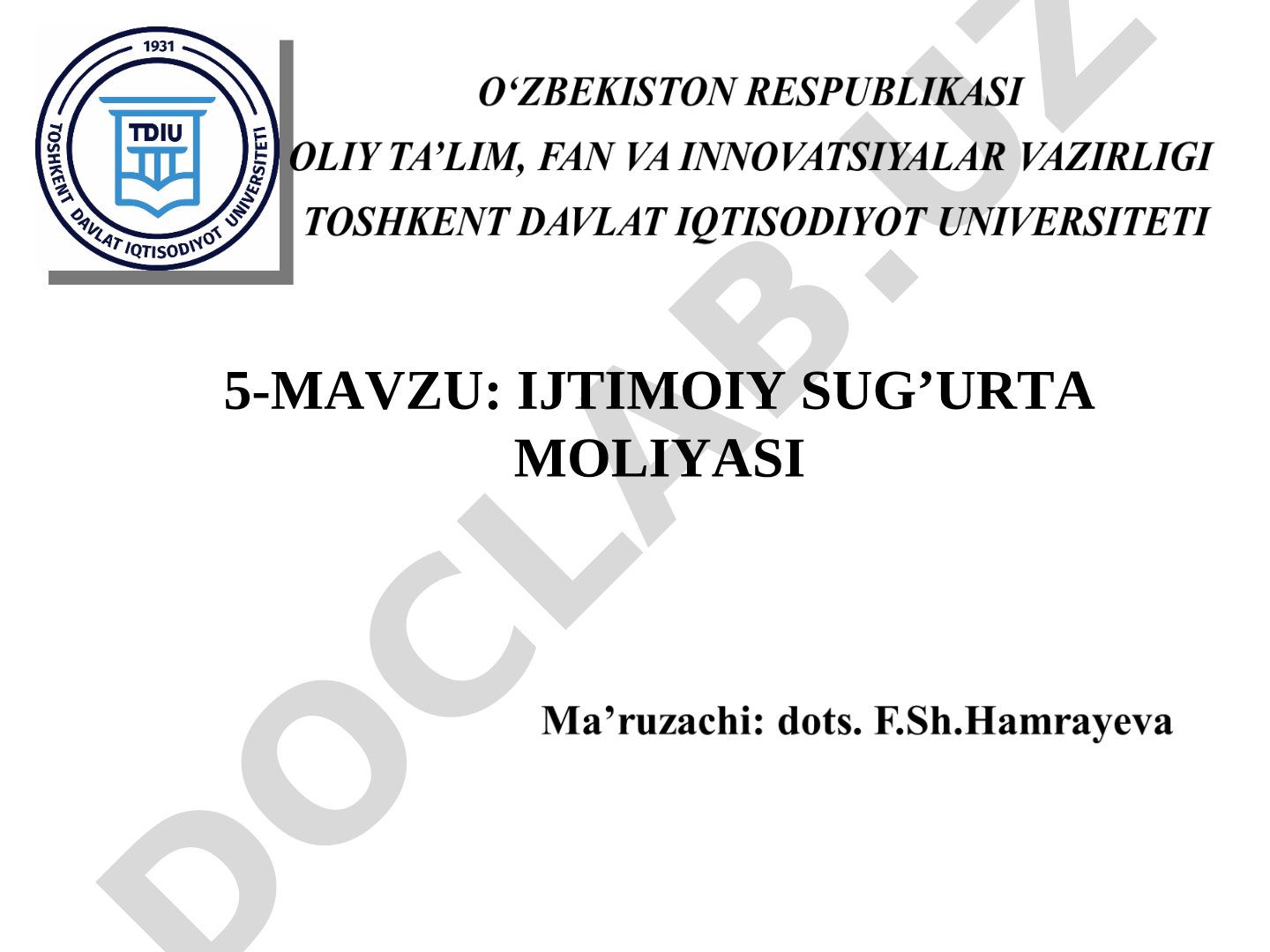 Ijtimoiy sug'urta moliyasi