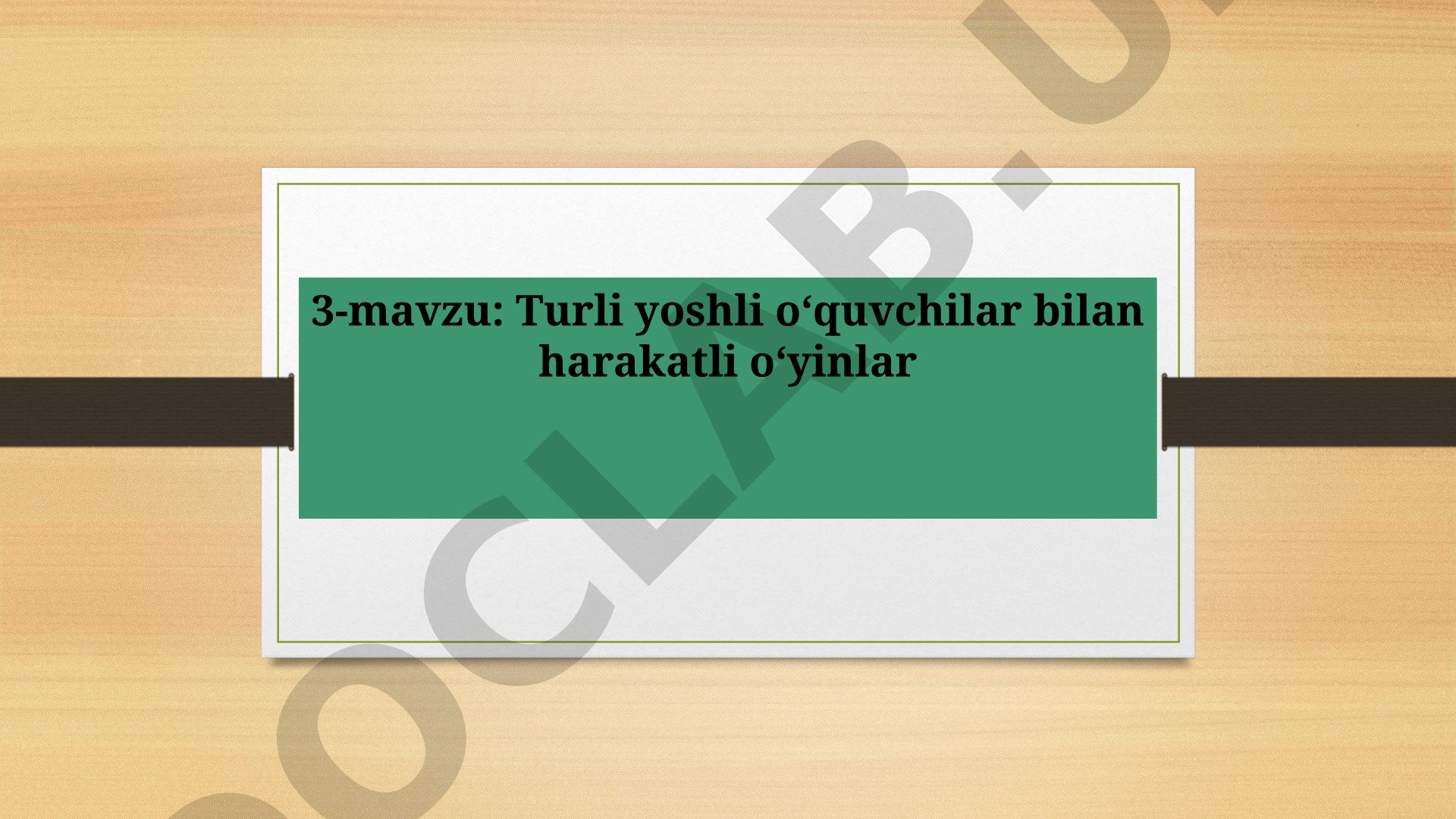 Turli yoshli o‘quvchilar bilan harakatli o‘yinlar