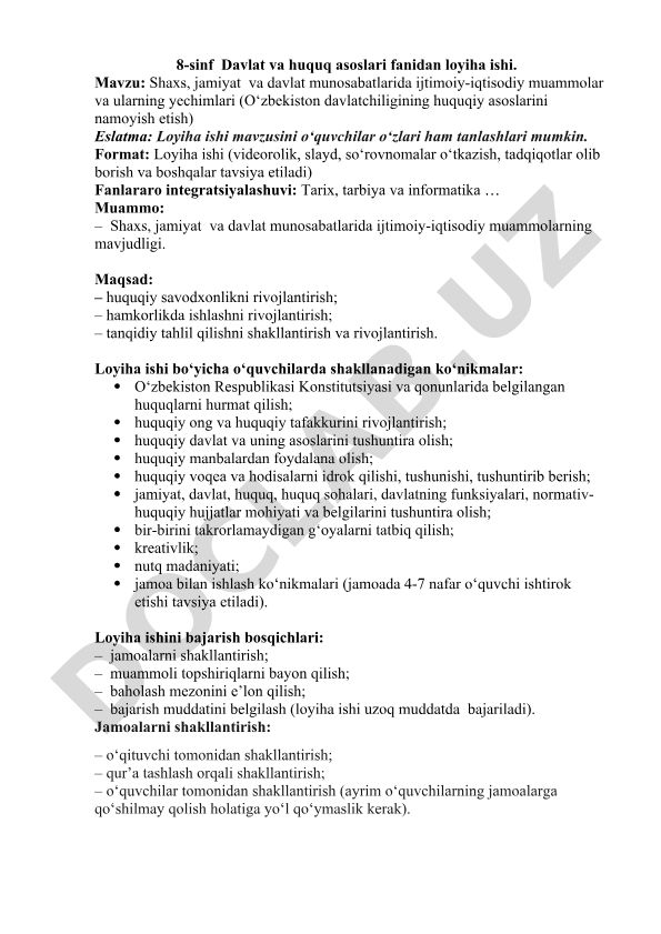 Shaxs, jamiyat va davlat munosabatlarida ijtimoiy-iqtisodiy muammolar va ularning yechimlari