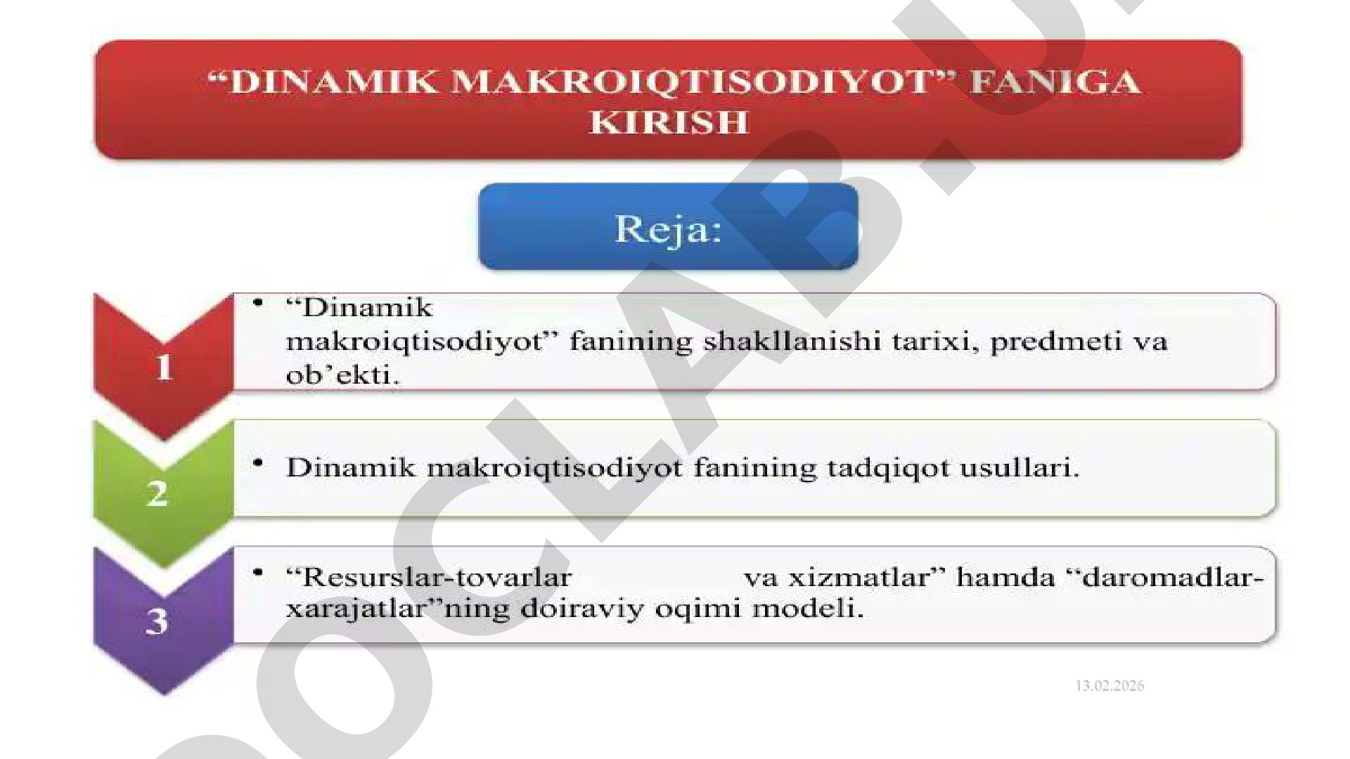 Makroiqtisodiyot fanidan mustaqil