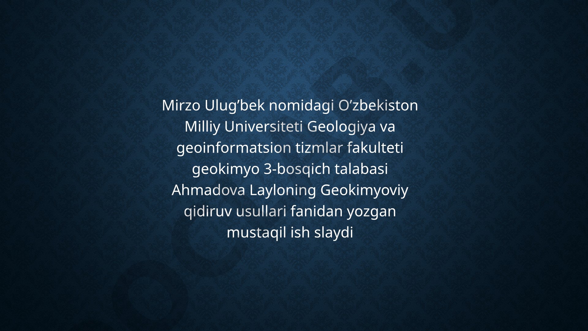 Geokimyoviy qidiruv o'tkazishda landshaft geokimyoviy qidiruvlar