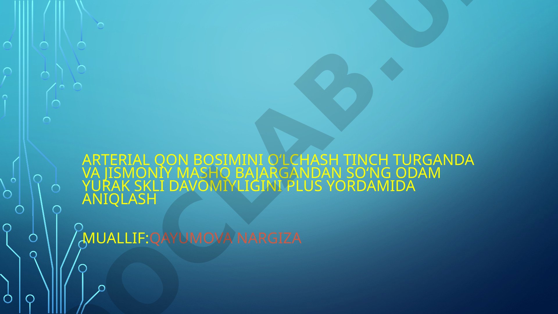 Arterial qon bosimini oʻlchash