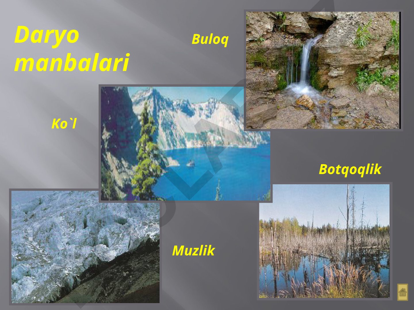 Daryo manbalari va suv havzalari