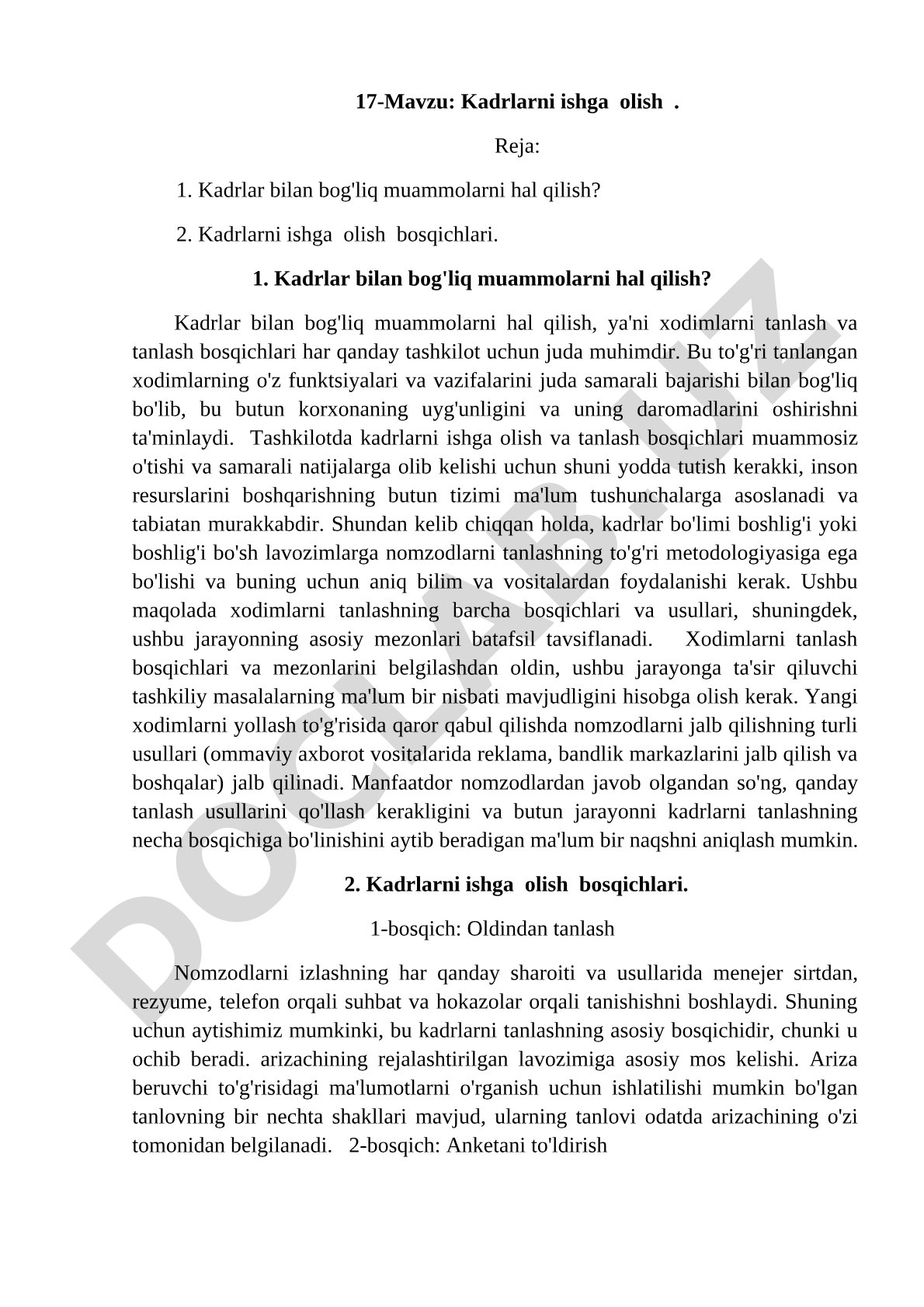 Kadrlarni ishga olish