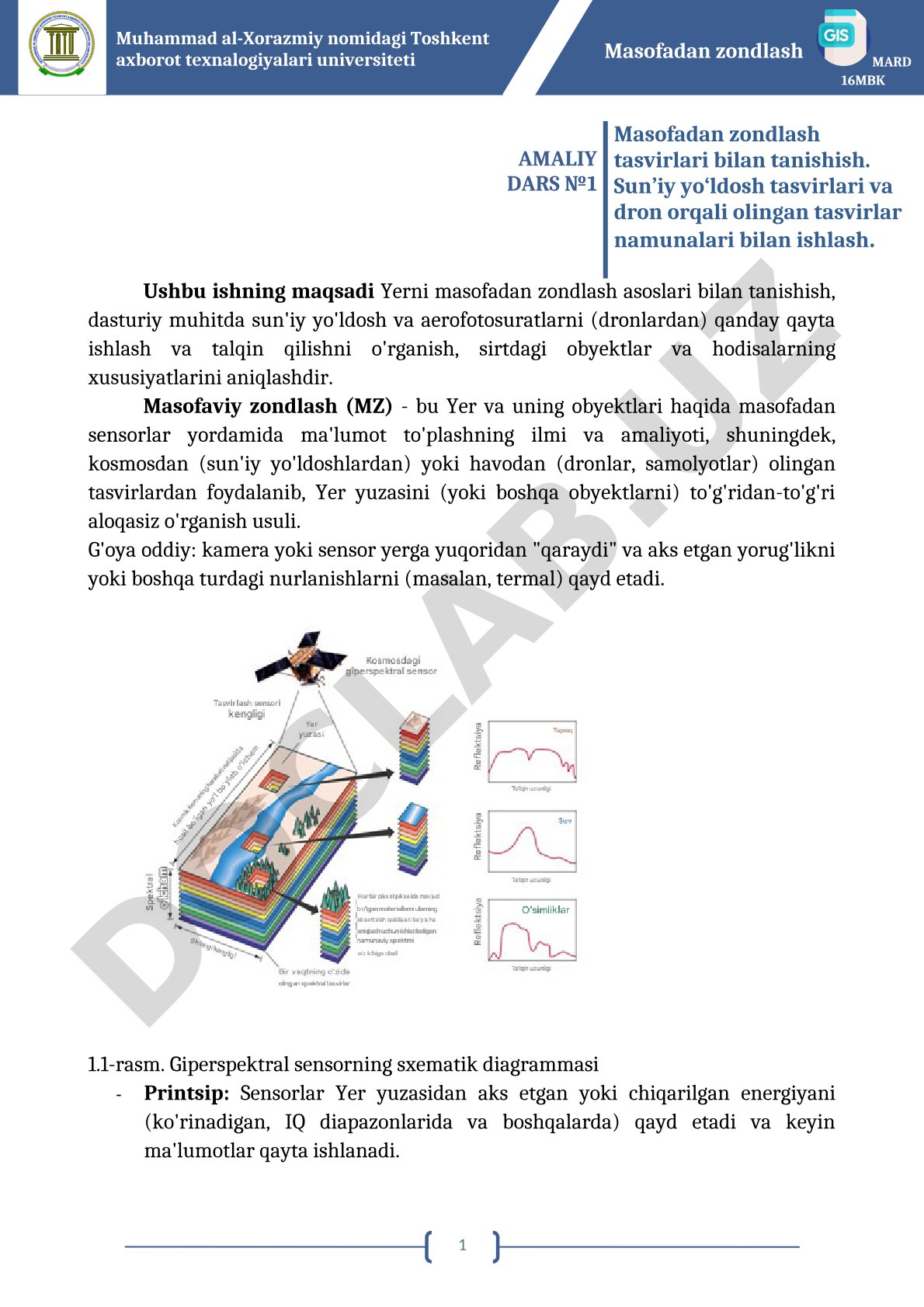 Masofadan zondlash tasvirlari bilan tanishish