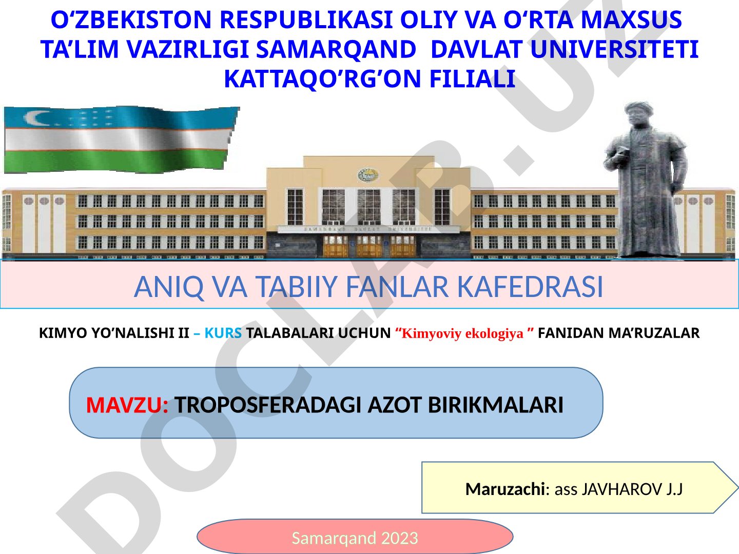 Troposferadagi azot birikmalari