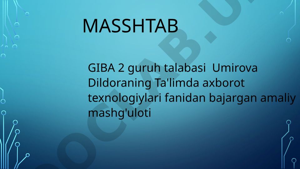 Masshtab tushunchasi va turlari