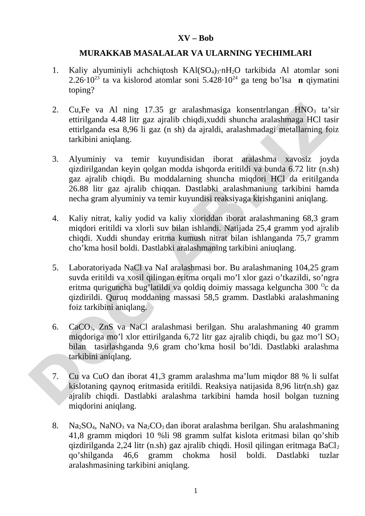 Murakkab masalalar va ularning yechimlari