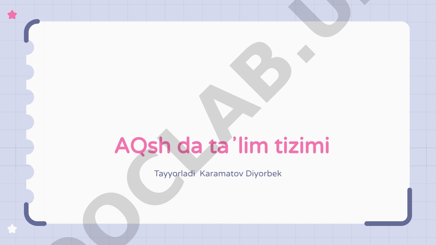 AQShda ta'lim tizimi