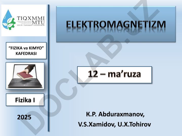 Elektr dipol. Elektrostatik maydondagi dielektriklar va o‘tkazgichlar