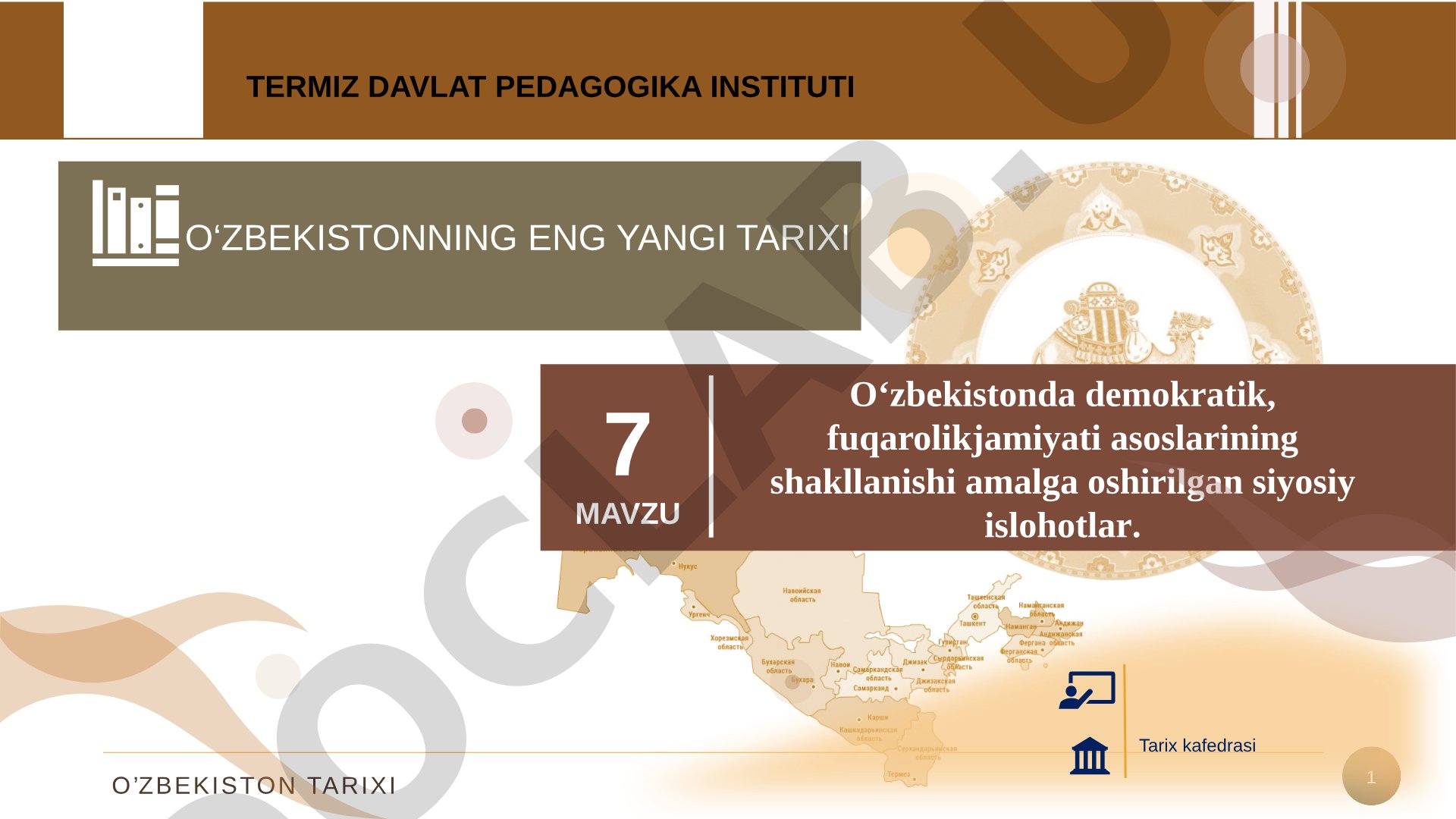 O‘zbekistonda demokratik, fuqarolik jamiyati asoslarining shakllanishi