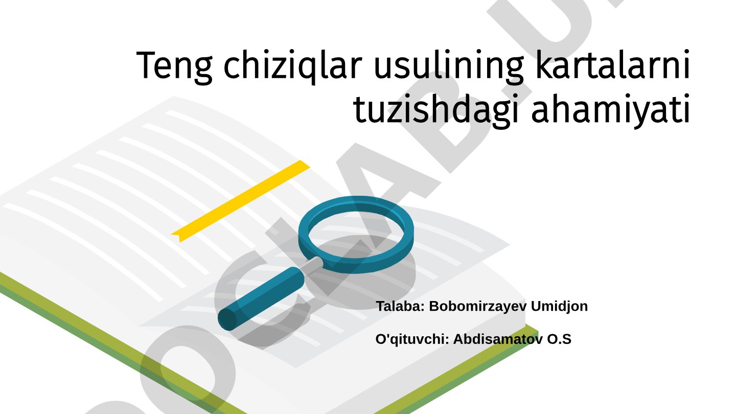 Teng chiziqlar usulining kartalarni tuzishdagi ahamiyati