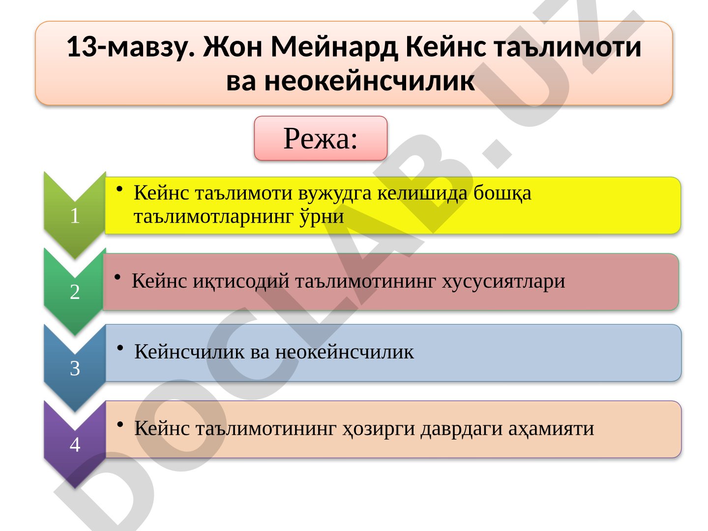 13-мавзу. Жон Мейнард Кейнс таълимоти ва неокейнсчилик