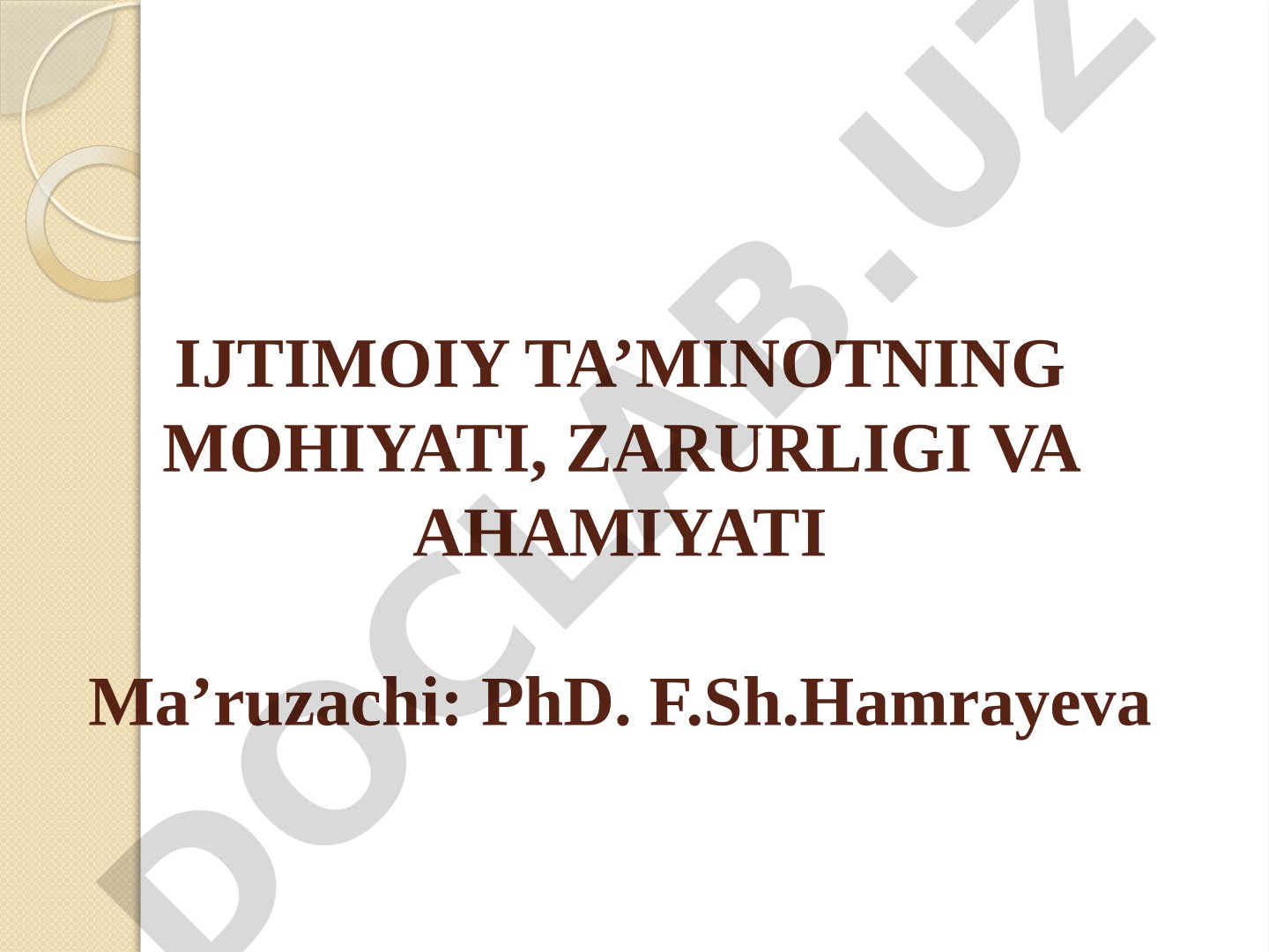 Ijtimoiy ta'minotning mohiyati, zarurligi va ahamiyati