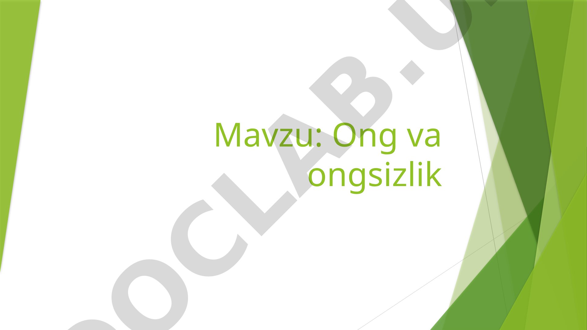 Ong va ongsizlik