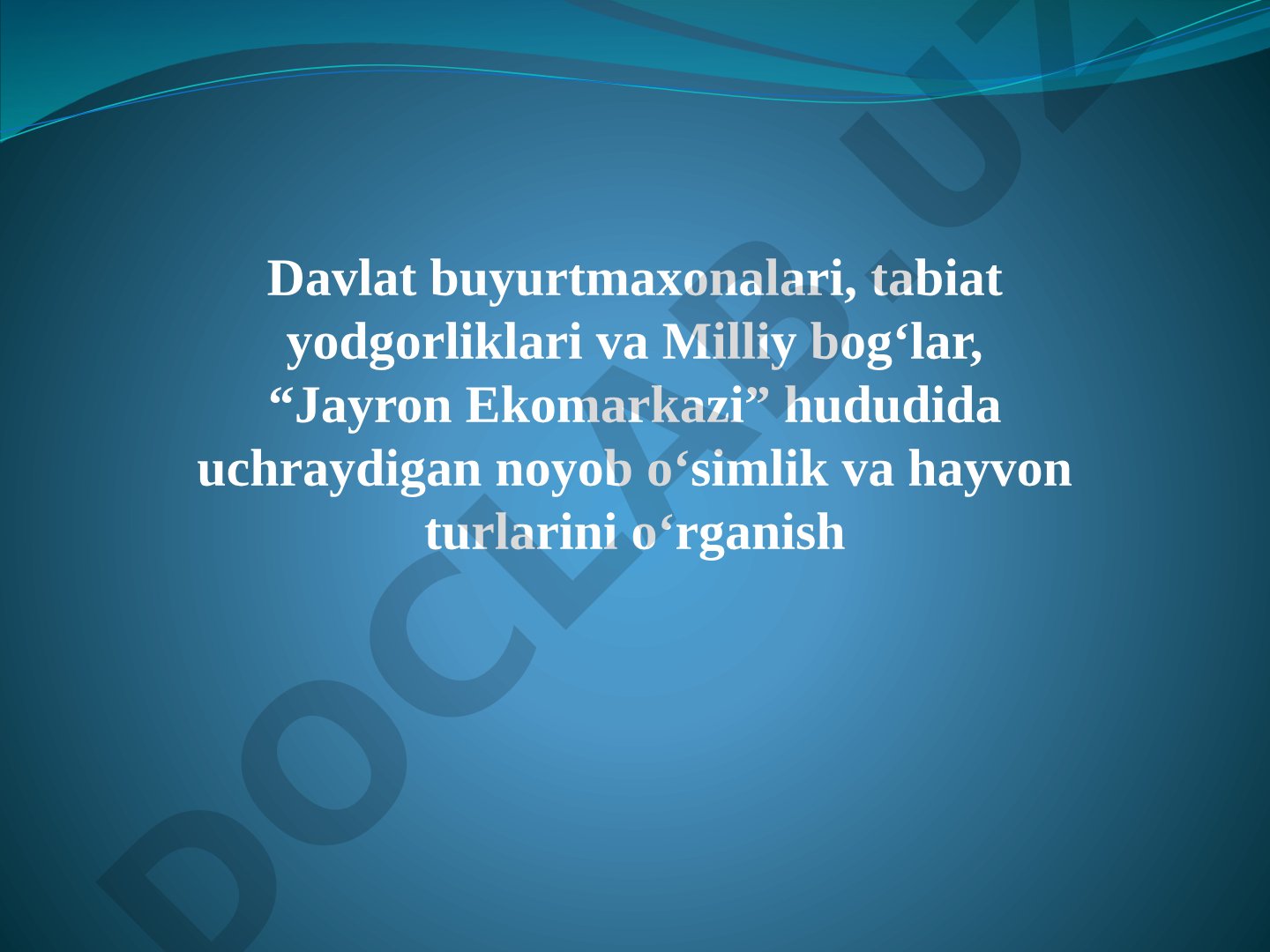 O‘zbekistondagi davlat buyurtmaxonalari va milliy bog‘lar