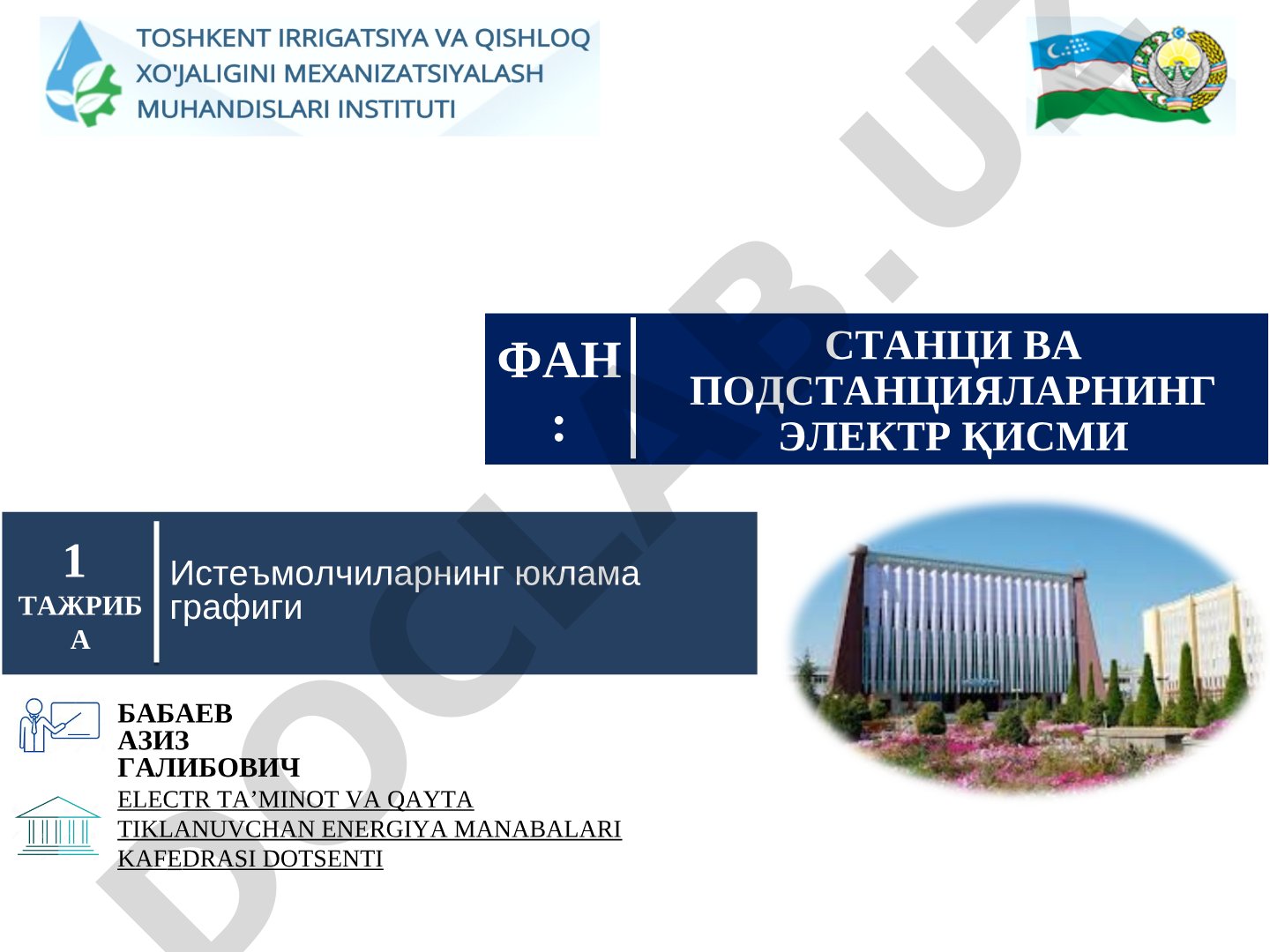 Iste’molchilarning yuklama grafigi