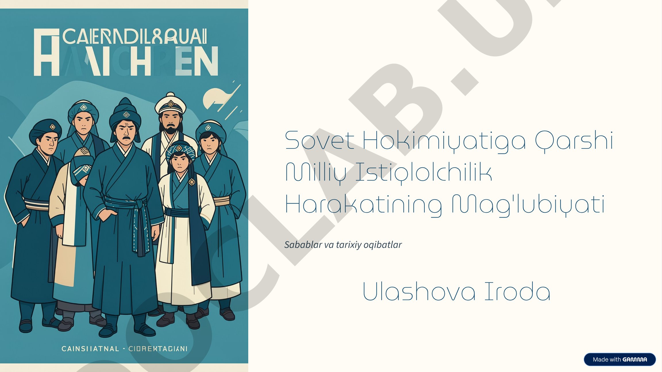 Sovet Hokimiyatiga Qarshi Milliy Istiqlolchilik Harakatining Mag'lubiyati Sabablar va tarixiy oqibatlar