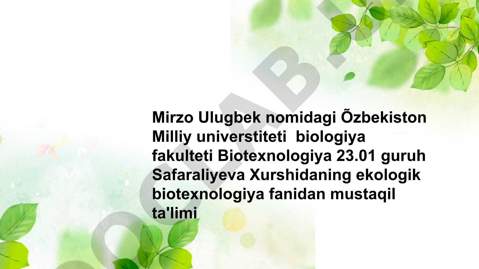 Tuproq degradatsiyasi turlari, sabablari va oqibatlari haqida