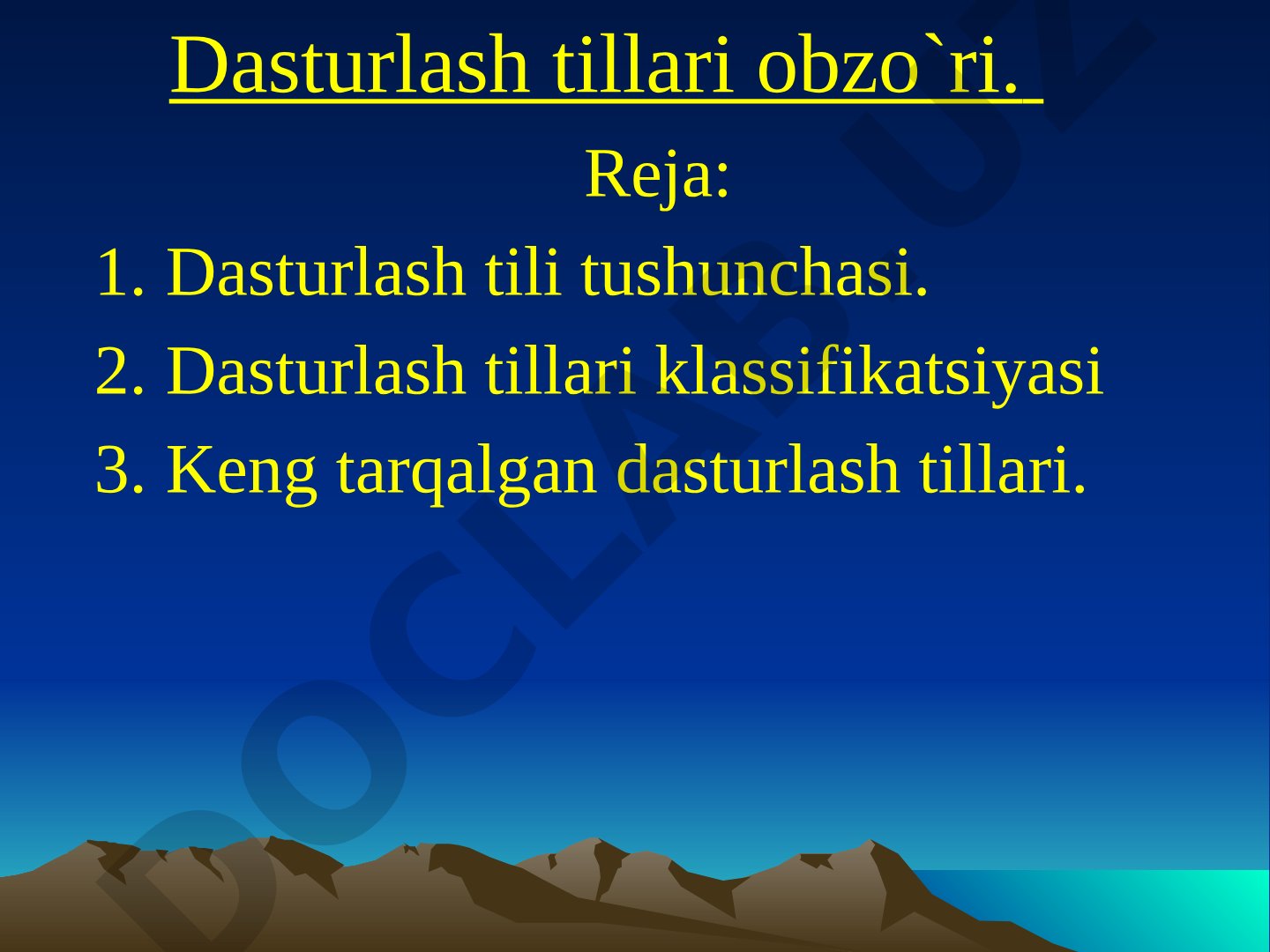 Dasturlash tillari haqida umumiy ma'lumot: tushunchasi, klassifikatsiyasi va misollar