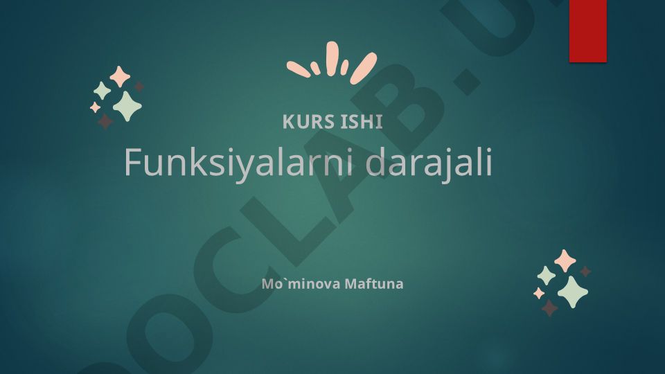 Funksiyalarni darajali qatorga yoyish va Eyler formulalari