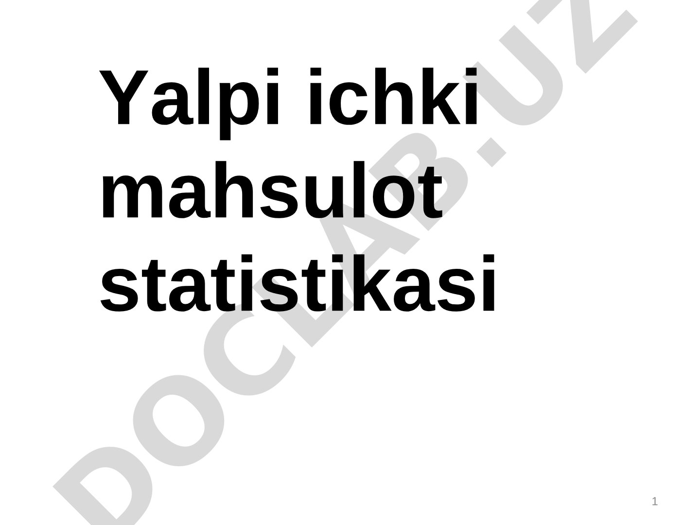 Yalpi ichki mahsulot statistikasi