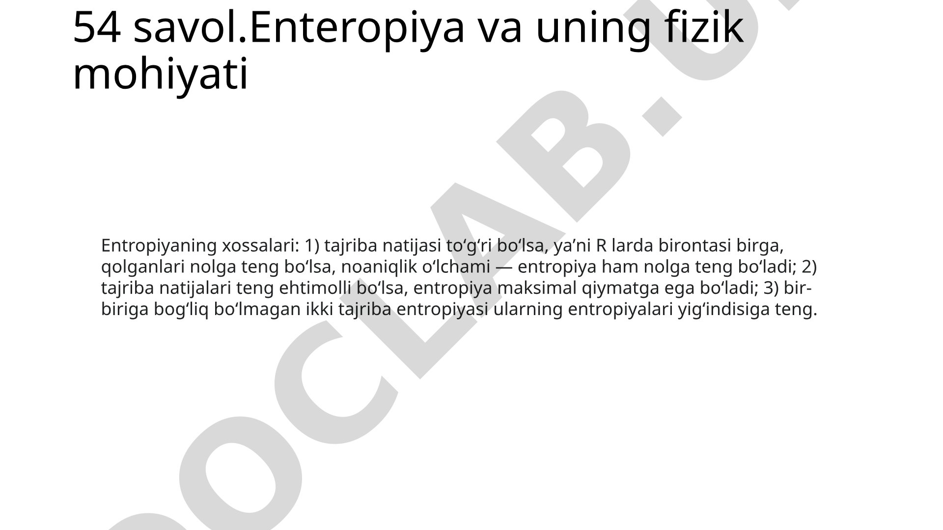 Enteropiya va uning fizik mohiyati