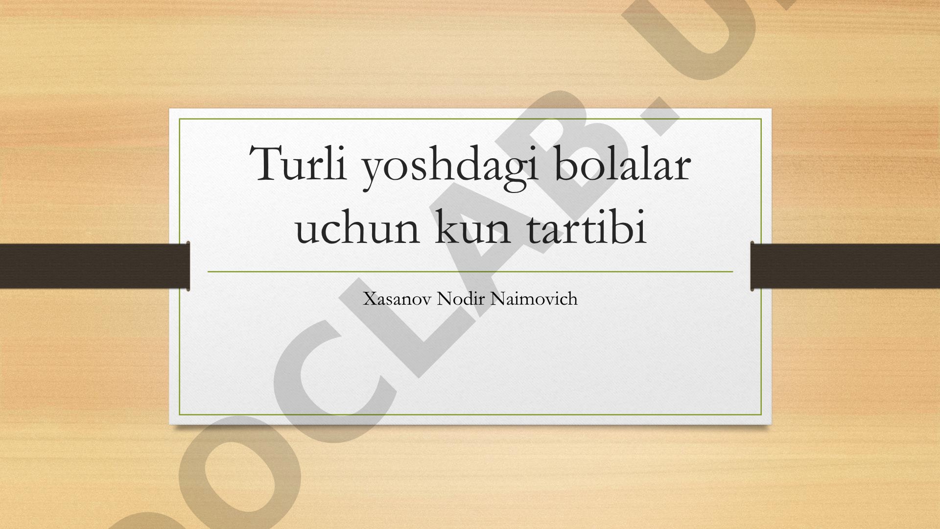 Turli yoshdagi bolalar uchun kun tartibi