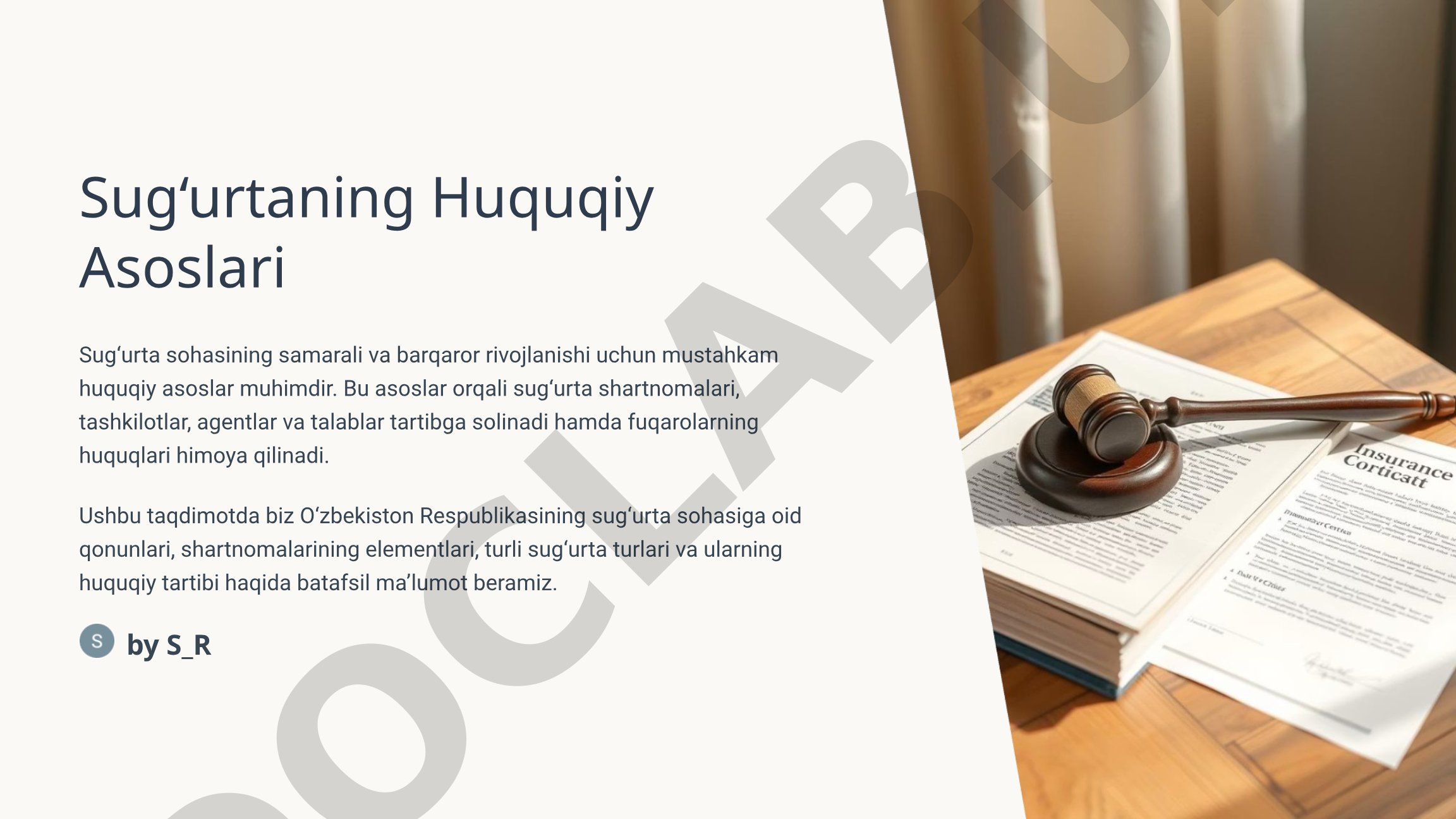 Sug‘urtaning Huquqiy Asoslari