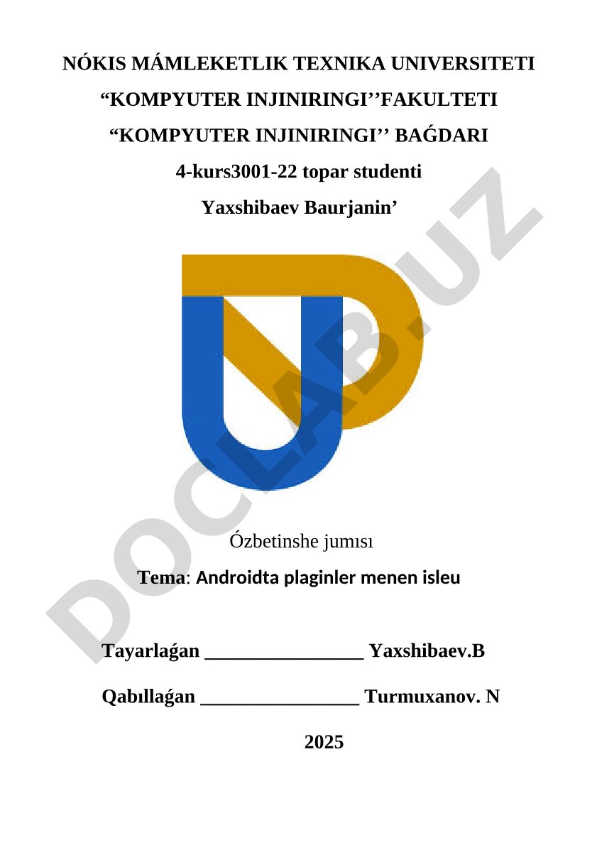 Androidta plaginler menen isleu