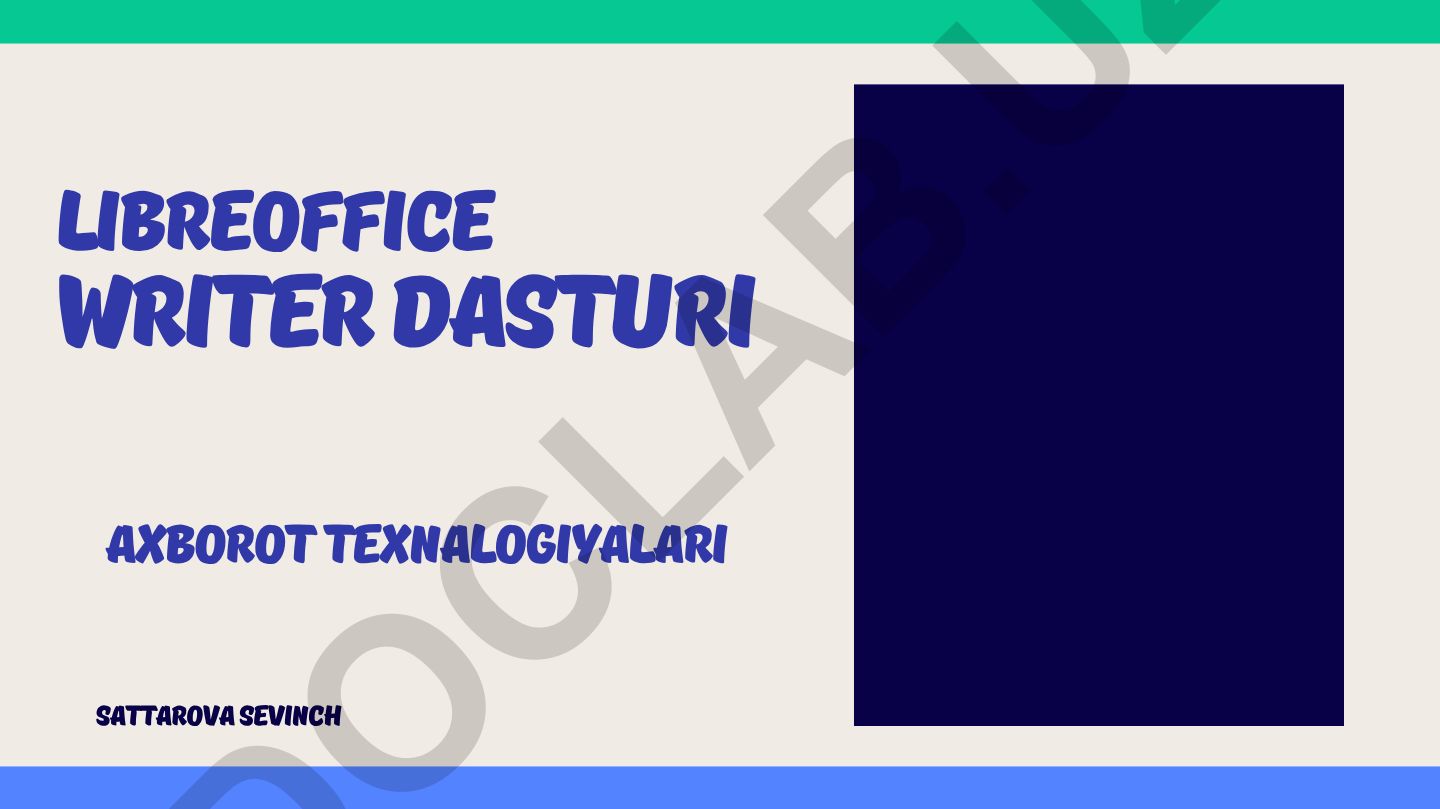 LibreOffice dasturida Writer dasturi