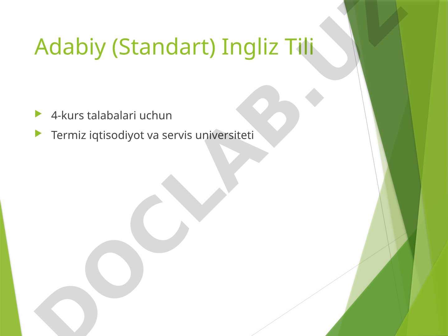 Adabiy (Standart) Ingliz Tili