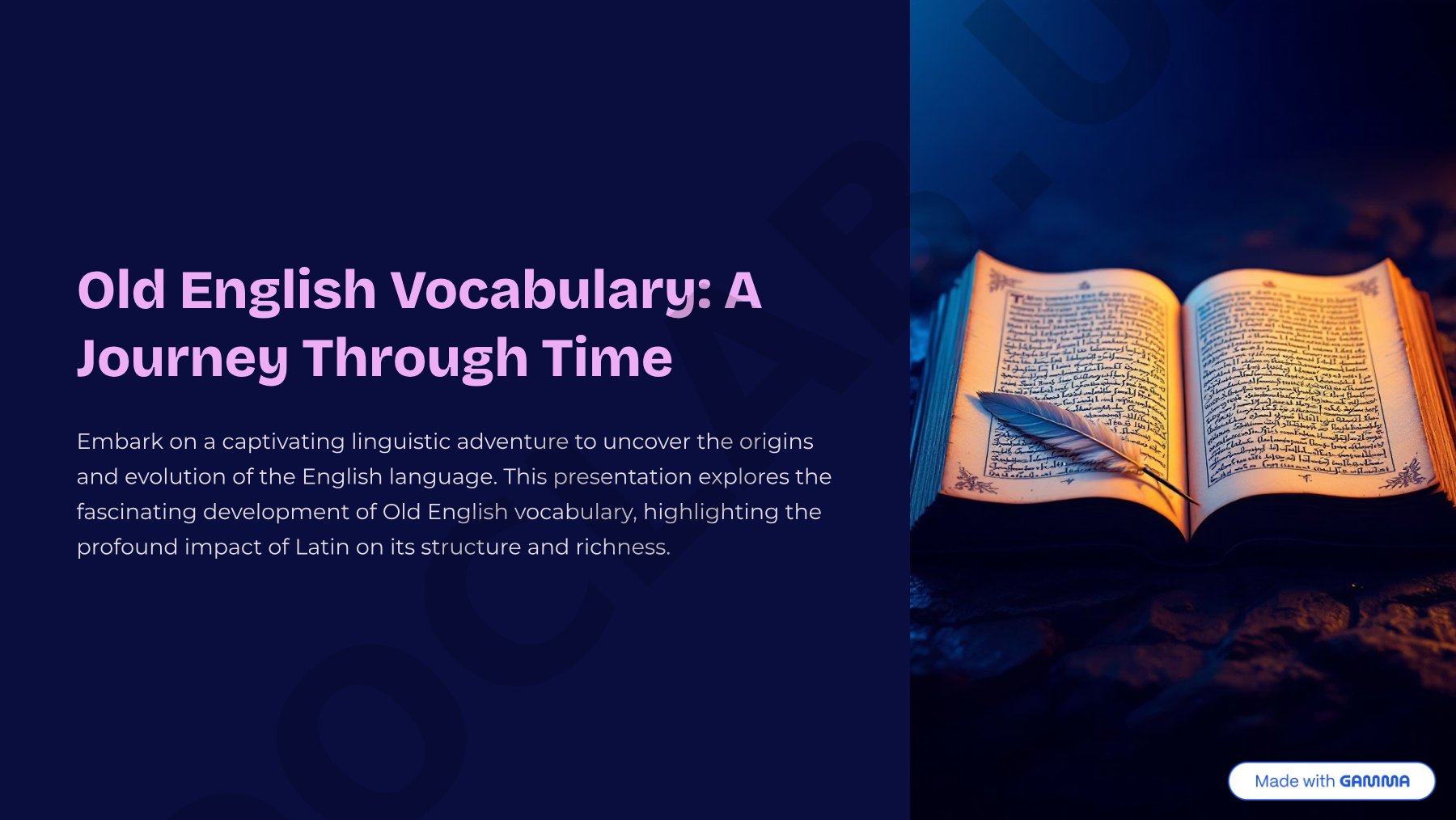 Old English Vocabulary: A Journey Through Time