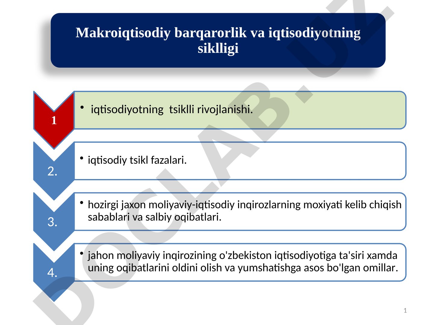 Makroiqtisodiy barqarorlik va iqtisodiyotning siklligi