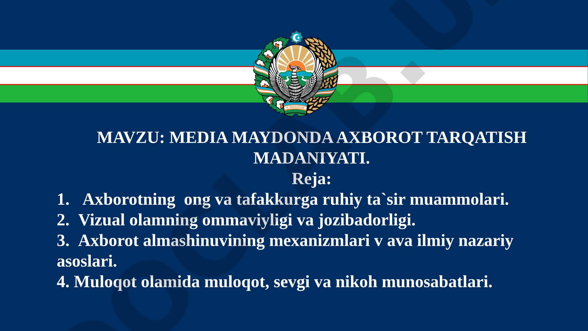 Media maydonda axborot tarqatish madaniyati