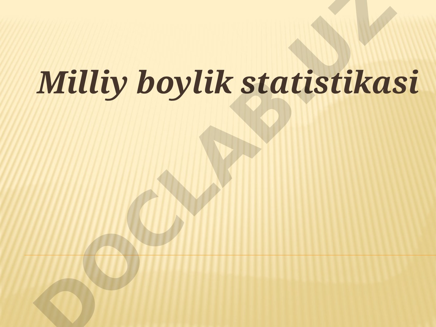 Milliy boylik statistikasi