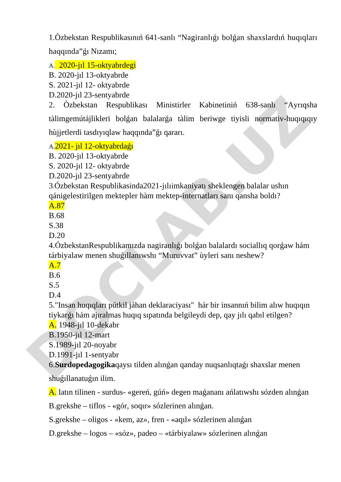 Ózbekstanda nagiranlıǵı bolǵan shaxslardıń huqıqları hám tálimi