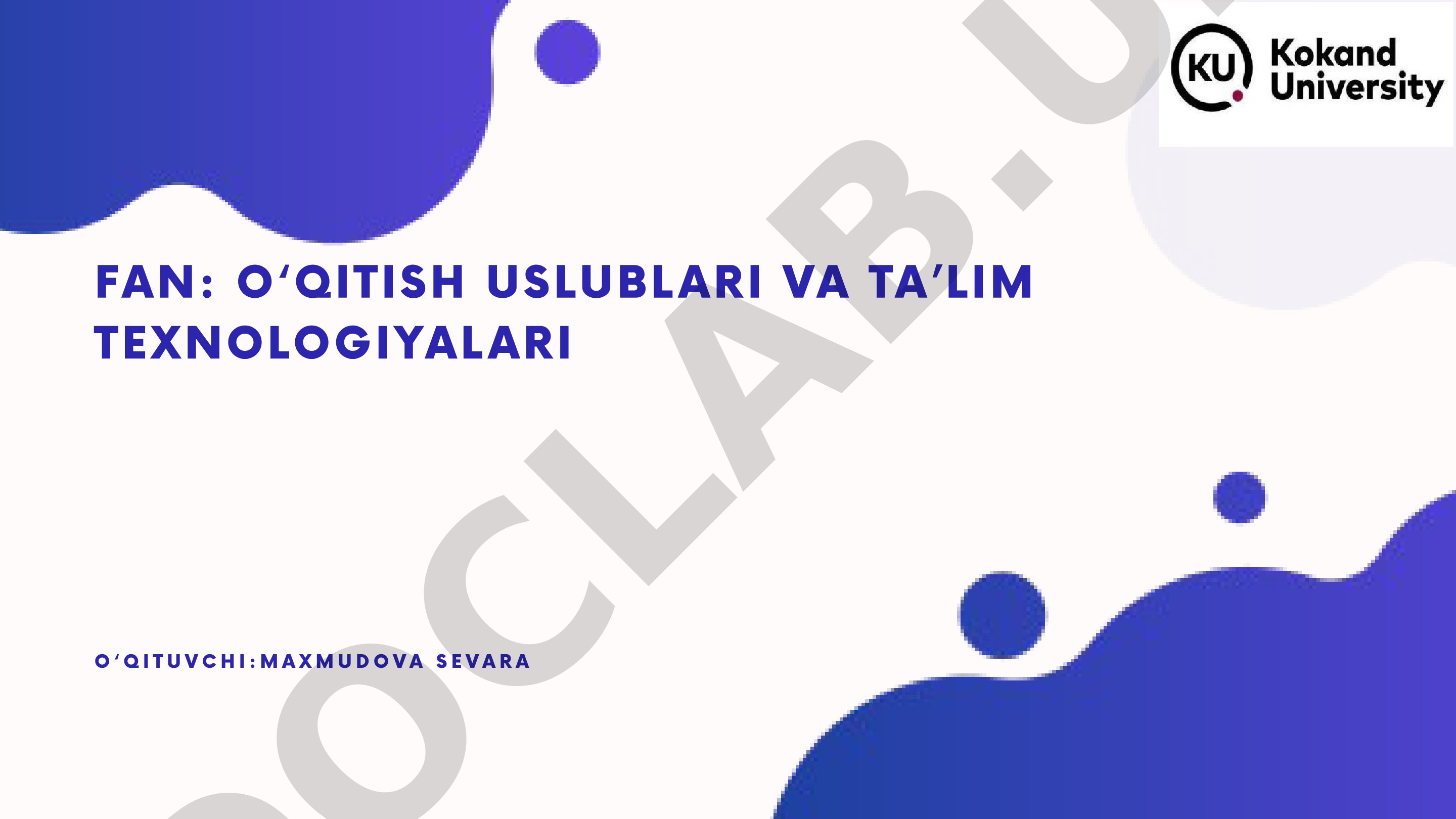 Maktabgacha ta'lim tashkilotlarida zamonaviy ta'lim texnologiyalari