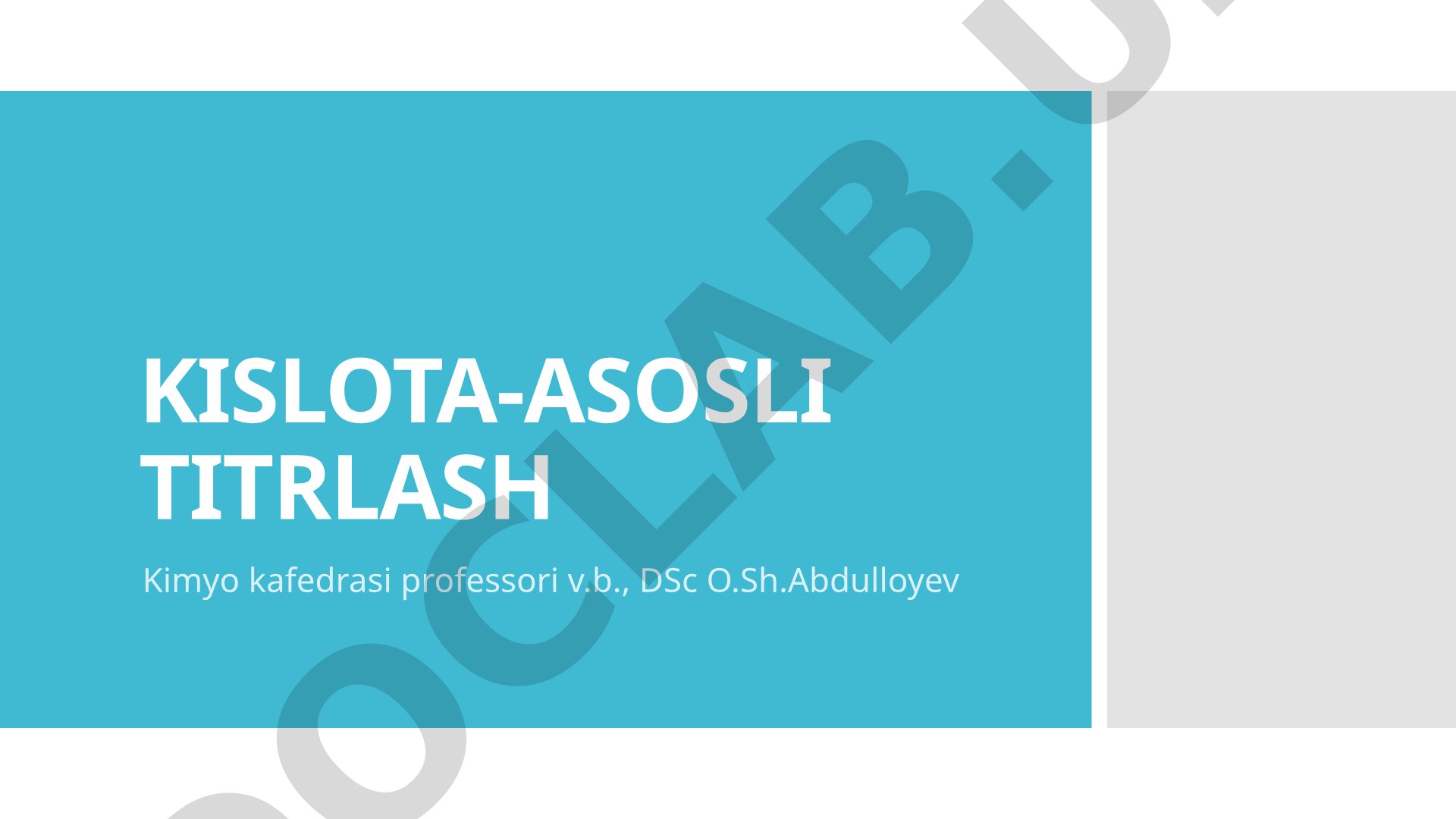 Kislota-asosli titrlash