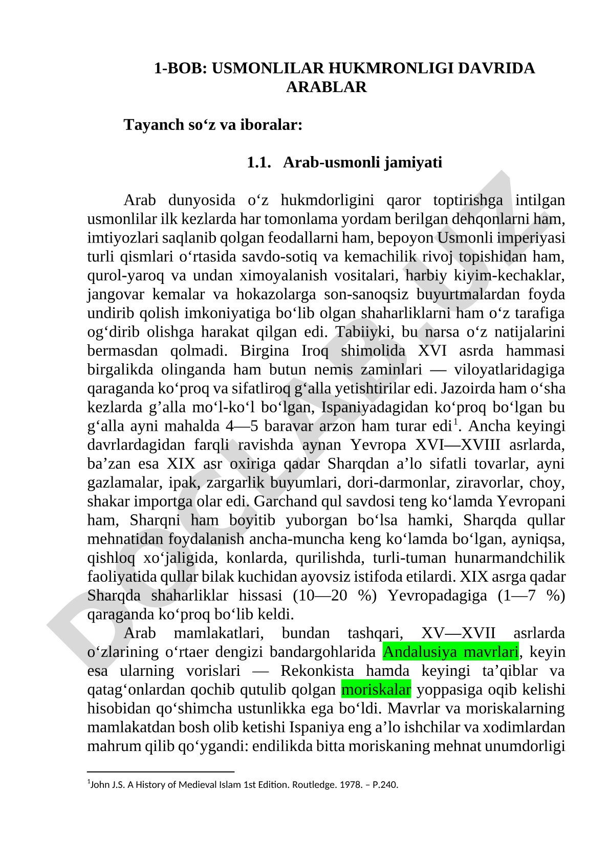 Usmonlilar hukmronligi davrida arablar