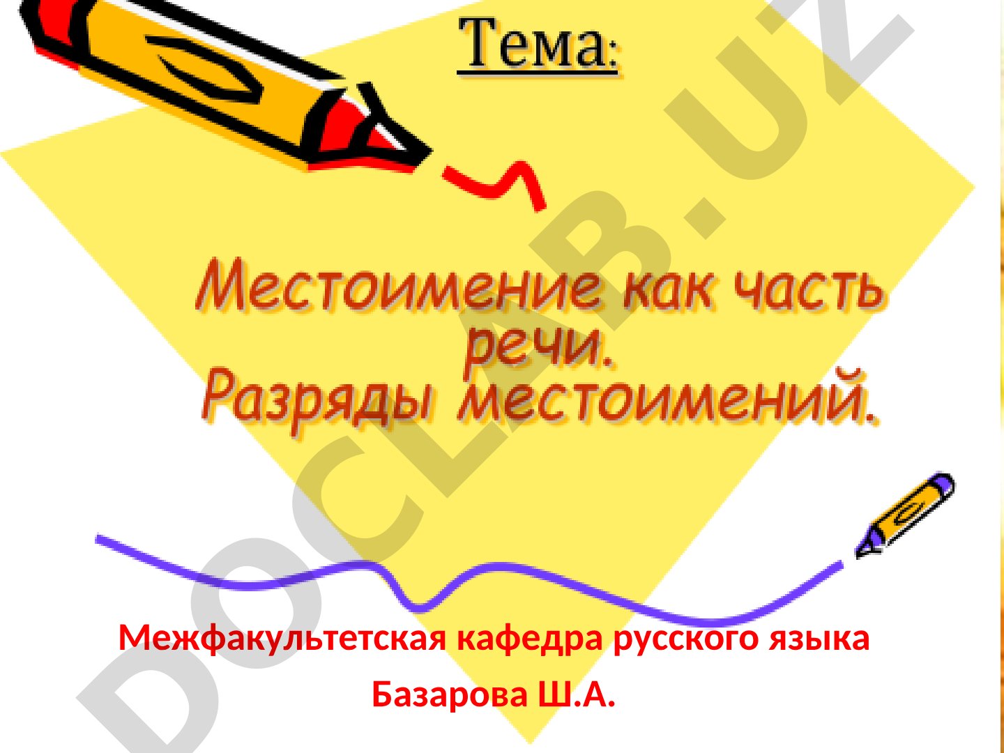 Местоимение как часть речи
