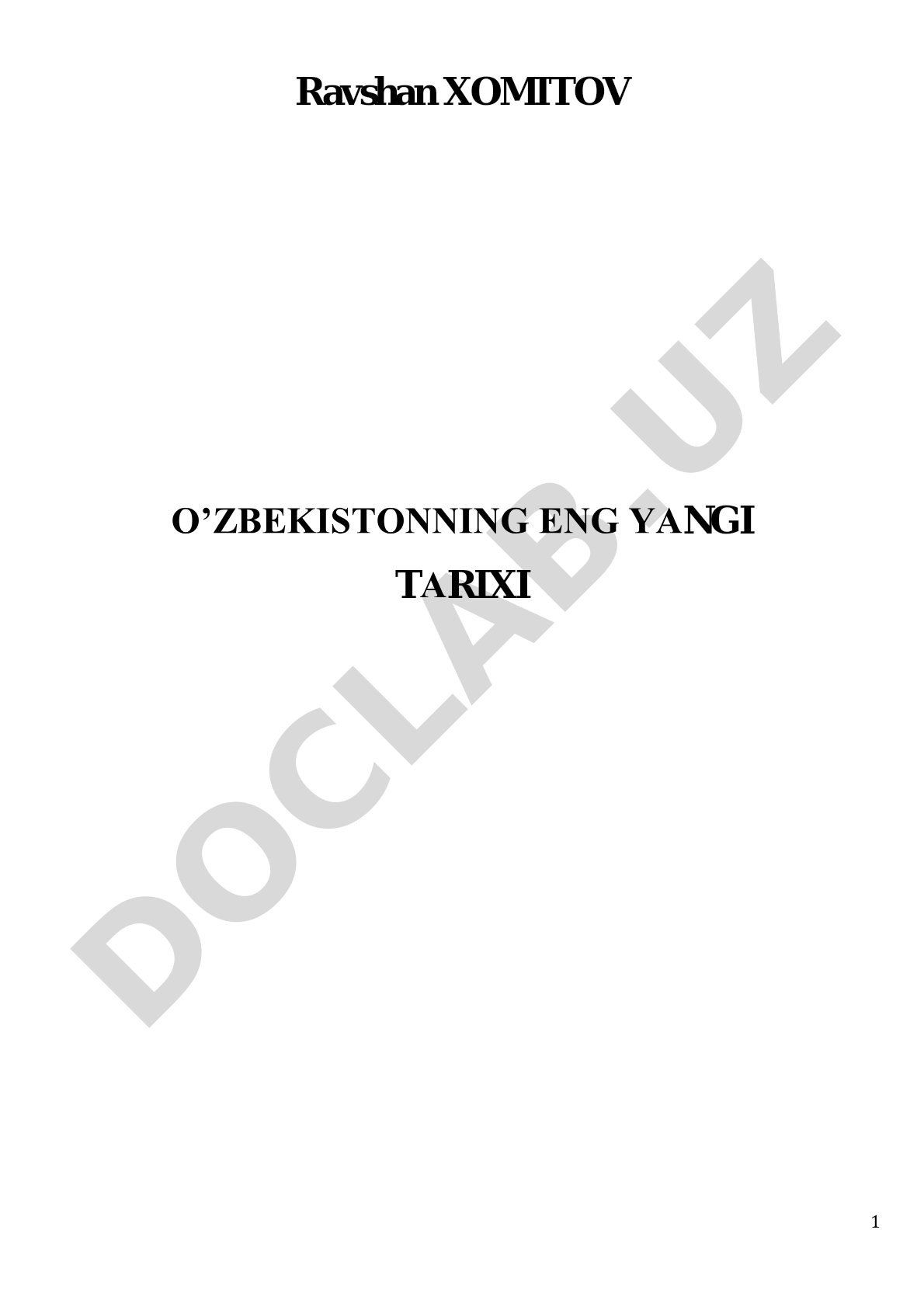 O'zbekistonning eng yangi tarixi