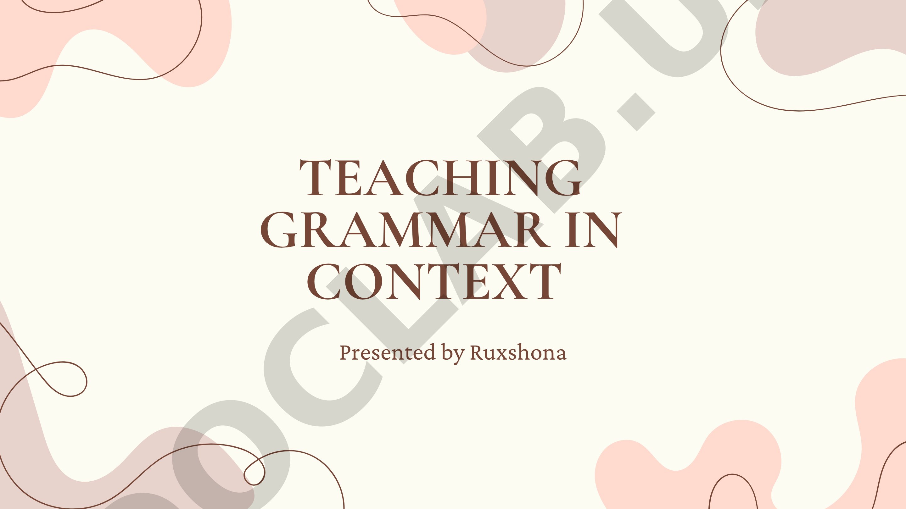 Teaching Grammar in Context