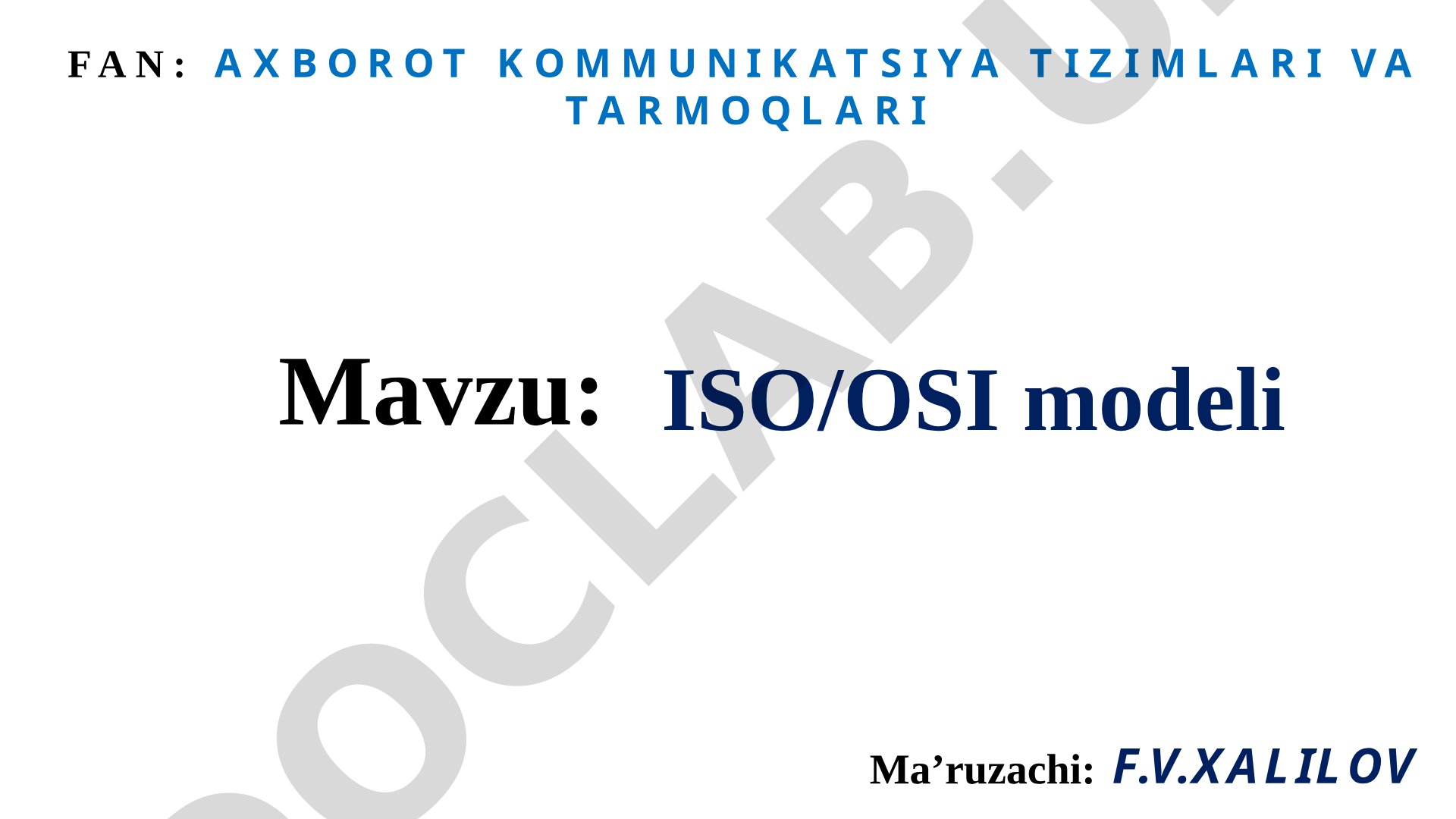 ISO/OSI modeli